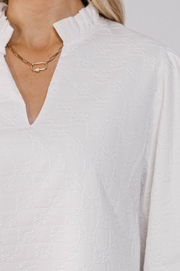 Believe What You See Cream Blouse