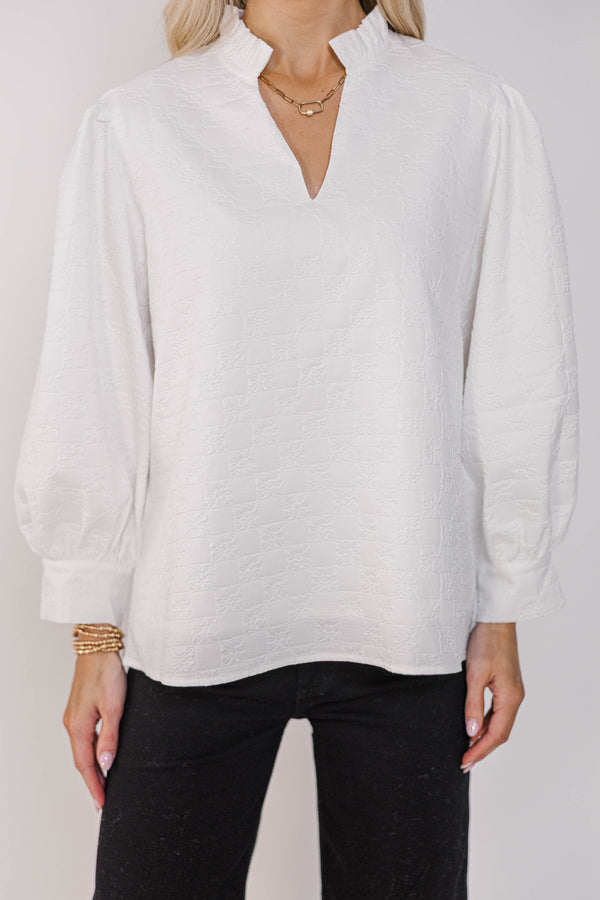 Believe What You See Cream Blouse