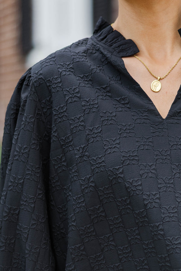 Believe What You See Black Blouse