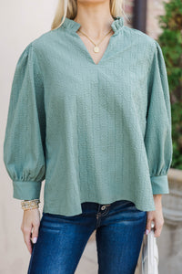 Believe What You See Sage Blouse