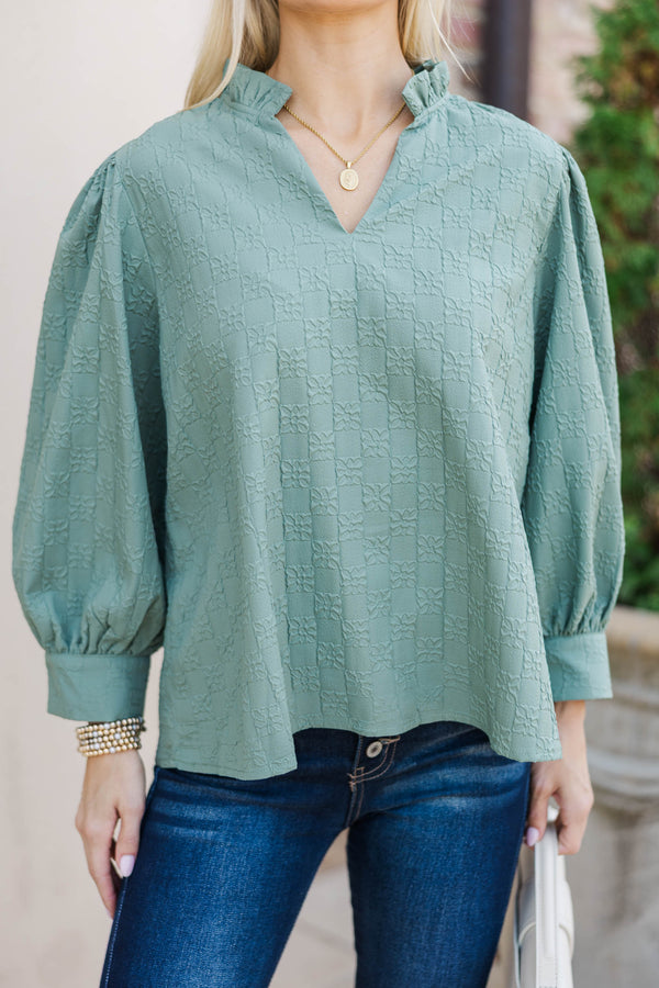 Believe What You See Sage Blouse