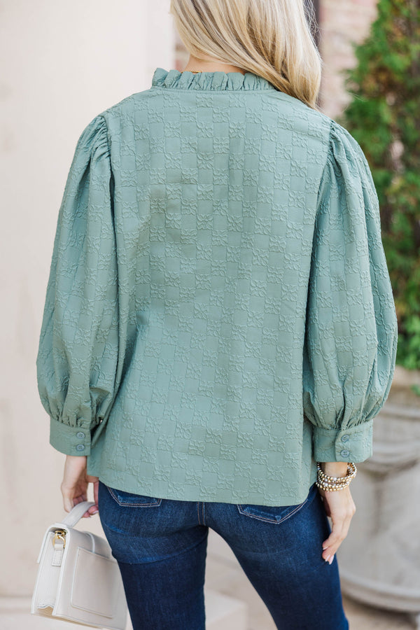 Believe What You See Sage Blouse