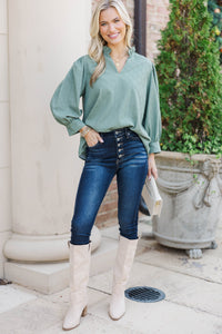 Believe What You See Sage Blouse