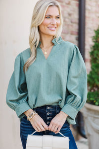 Believe What You See Sage Blouse