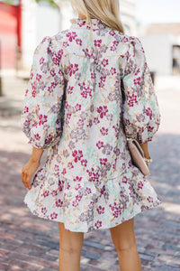 Free To Be Burgundy Floral Brocade Babydoll Dress