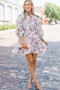 Free To Be Burgundy Floral Brocade Babydoll Dress