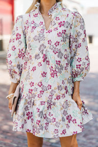 Free To Be Burgundy Floral Brocade Babydoll Dress