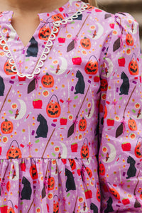 Girls: In Your Happy Place Trick Or Treat Lavender Dress