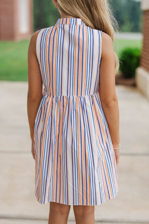 Girls: The Ariana Orange Striped Sleeveless Dress, (8/10) - The Mint Julep Boutique | Women's Boutique Clothing Girls: The Ariana Orange Striped Sleeveless Dress, (8/10) - The Mint Julep Boutique | Women's Boutique Clothing