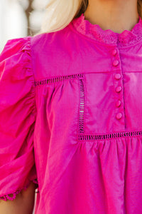 All Dolled Up Fuchsia Eyelet Blouse