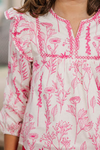 Girls: Among The Pines Pink Floral Blouse