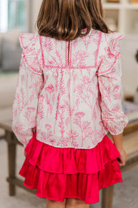 Girls: Among The Pines Pink Floral Blouse