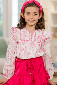Girls: Among The Pines Pink Floral Blouse