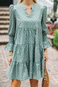 In Your Happy Place Olive Medallion Dress