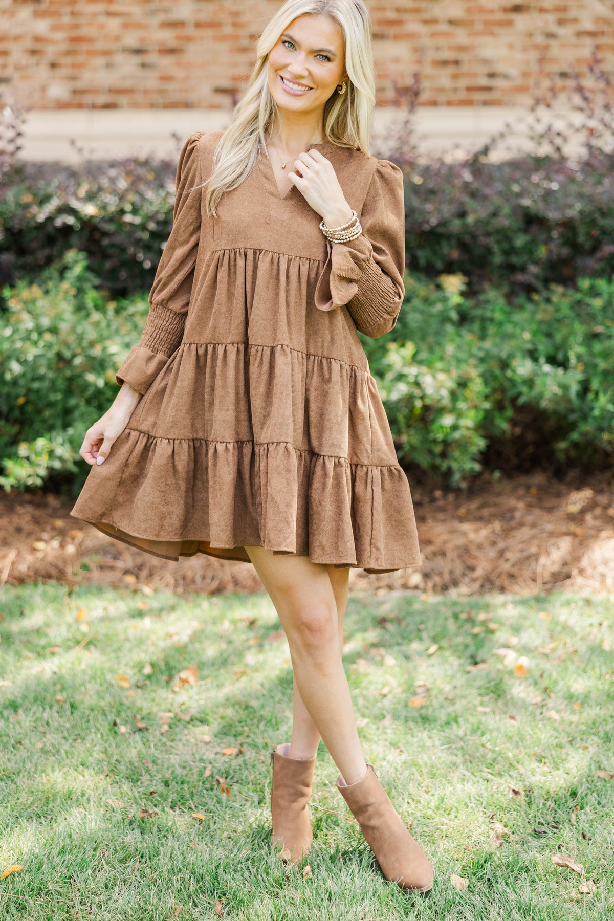 In Your Happy Place Brown Corduroy Dress – Shop the Mint
