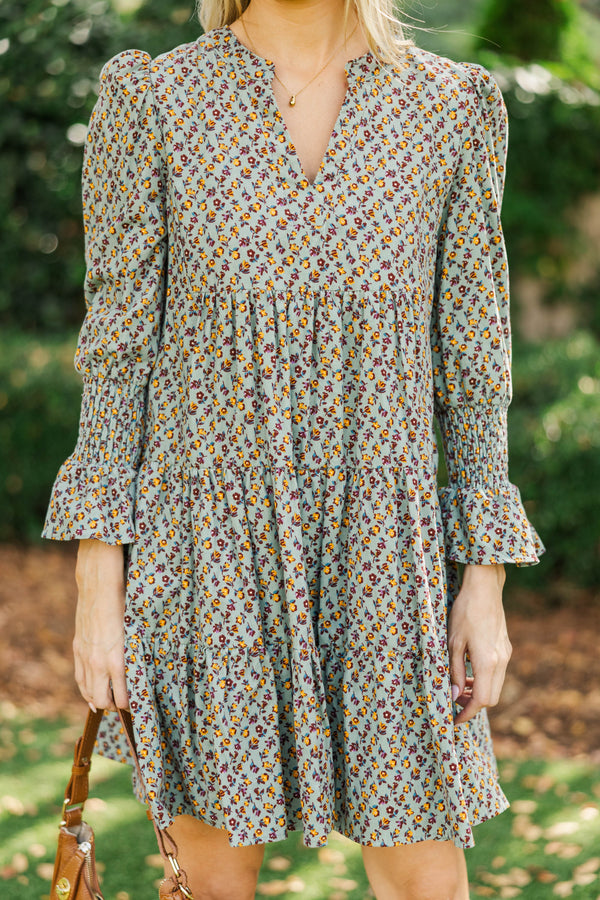 In Your Happy Place Mint Ditsy Floral Dress