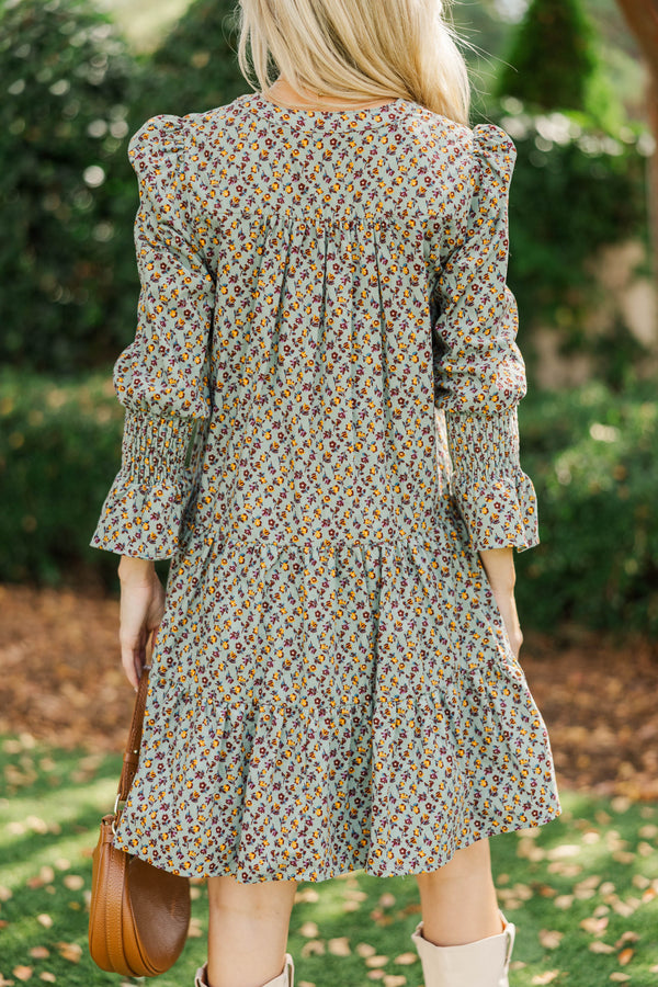 In Your Happy Place Mint Ditsy Floral Dress