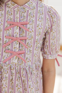 Girls: The Audrey Mauve Floral Dress