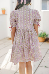 Girls: The Audrey Mauve Floral Dress