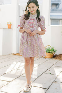 Girls: The Audrey Mauve Floral Dress