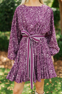 Stay Close Plum Toile Dress