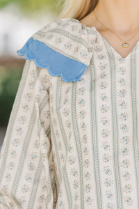 Out To The Cottage Cream Floral Blouse