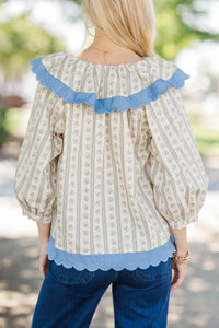 Out To The Cottage Cream Floral Blouse