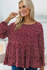 NURSING COLLECTION: Feeling Blessed Red Ditsy Floral Tunic