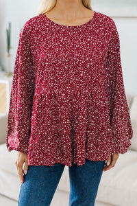 NURSING COLLECTION: Feeling Blessed Red Ditsy Floral Tunic