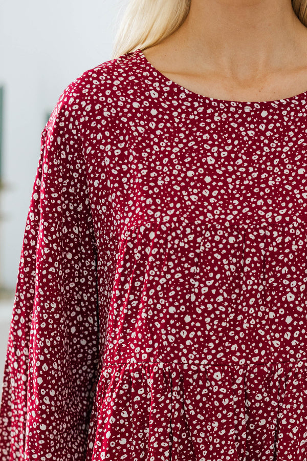 NURSING COLLECTION: Feeling Blessed Red Ditsy Floral Tunic