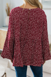 NURSING COLLECTION: Feeling Blessed Red Ditsy Floral Tunic