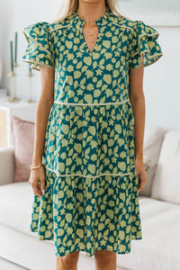 NURSING COLLECTION: Come For It Olive Green Toile Floral Babydoll Dress