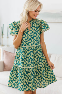 NURSING COLLECTION: Come For It Olive Green Toile Floral Babydoll Dress