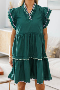 NURSING COLLECTION: The Gentle Days Green Scalloped Dress