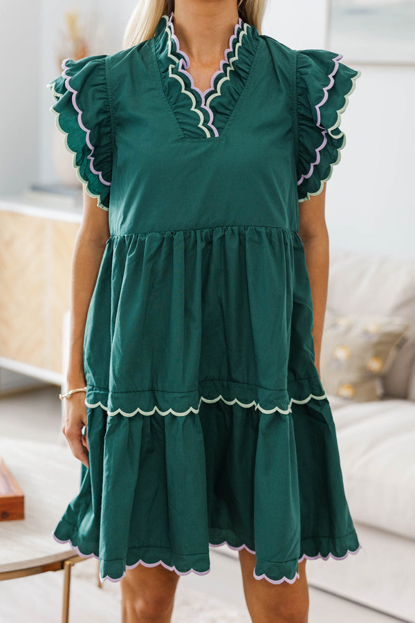 NURSING COLLECTION: The Gentle Days Green Scalloped Dress