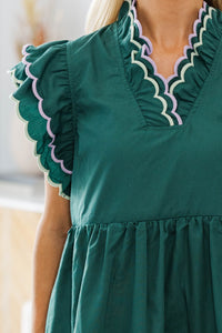 NURSING COLLECTION: The Gentle Days Green Scalloped Dress