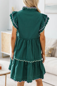 NURSING COLLECTION: The Gentle Days Green Scalloped Dress