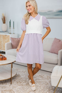NURSING COLLECTION: Our Little Moment Plum Striped Dress