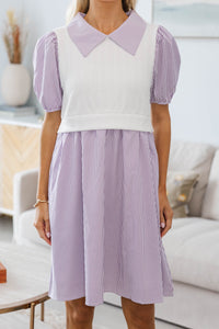 NURSING COLLECTION: Our Little Moment Plum Striped Dress