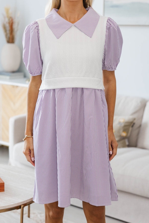 NURSING COLLECTION: Our Little Moment Plum Striped Dress