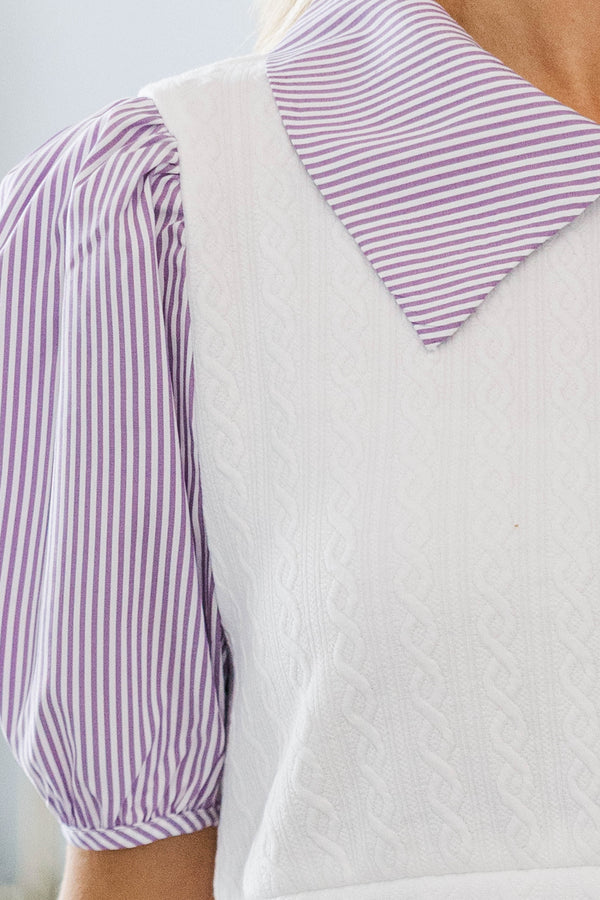 NURSING COLLECTION: Our Little Moment Plum Striped Dress