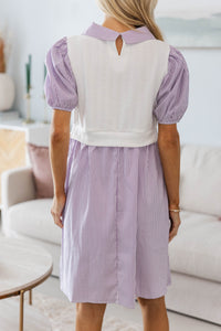 NURSING COLLECTION: Our Little Moment Plum Striped Dress