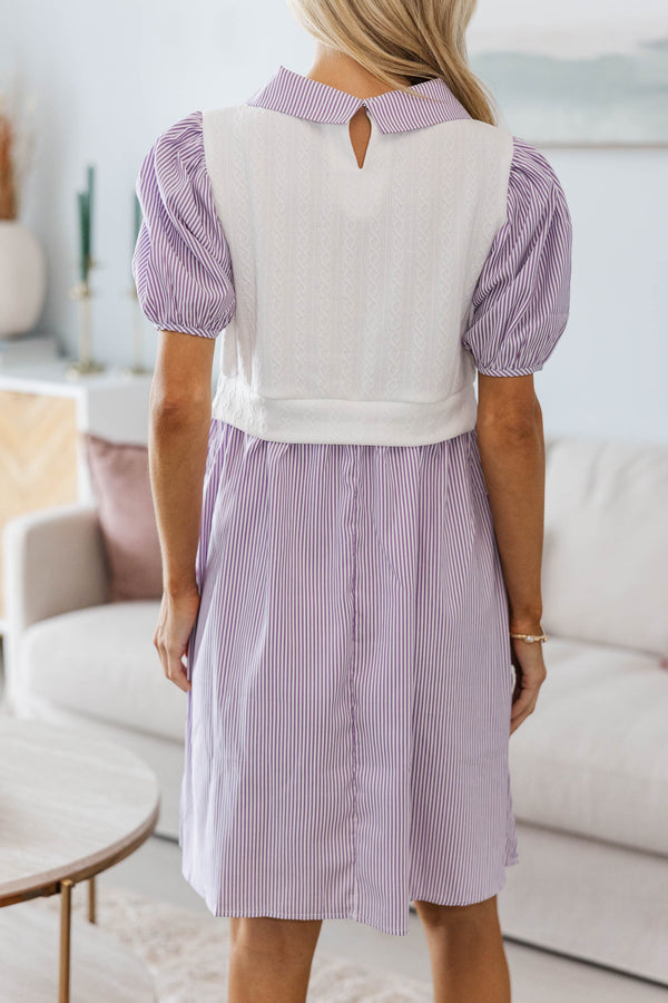 NURSING COLLECTION: Our Little Moment Plum Striped Dress