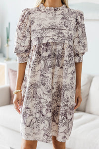 NURSING COLLECTION: Straight From A Storybook Cream Toile Dress