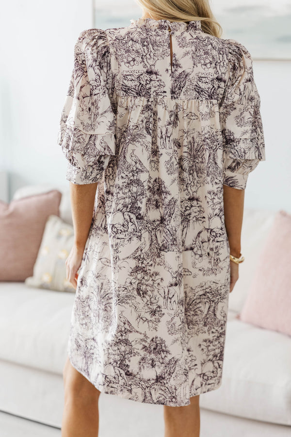 NURSING COLLECTION: Straight From A Storybook Cream Toile Dress
