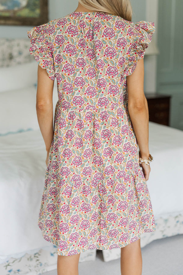 NURSING COLLECTION: At This Time Magenta Paisley Babydoll Dress