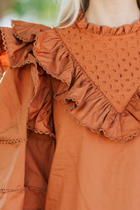 Fell For It Rust Ruffle Blouse