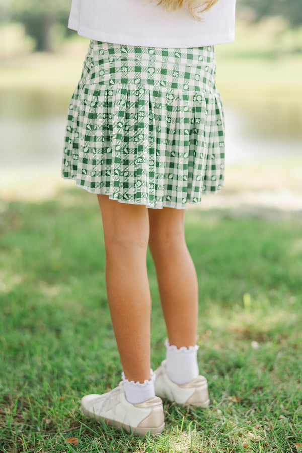 Girls: The Sadie Green Gameday Checkered Skort