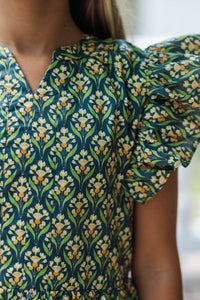 Girls: At This Time Emerald Medallion Dress