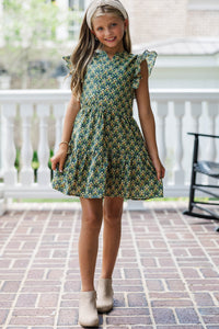 Girls: At This Time Emerald Medallion Dress